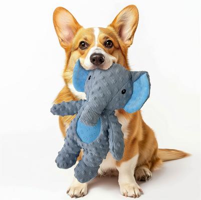 Show full view: Petlou Dotty Friends 3.0 Elephant Squeaky Plush Dog Toy, Grey, 13-in slide 2 of 5