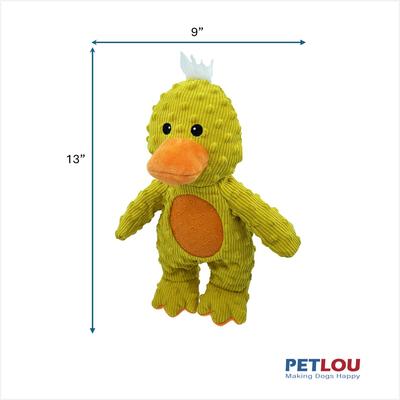 Show full view: Petlou Dotty Friends 3.0 Duck Squeaky Plush Dog Toy, Yellow, 13-in slide 3 of 5