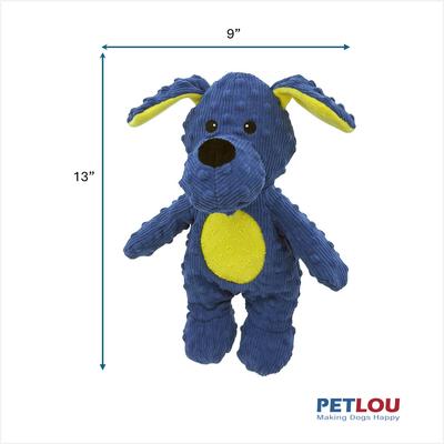 Show full view: Petlou Dotty Friends 3.0 Dog Squeaky Plush Dog Toy, Blue, 13-in slide 3 of 5