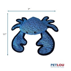 Petlou Farmhouse Crab Squeaky Plush Dog Toy, Blue, 12-in slide 2 of 5