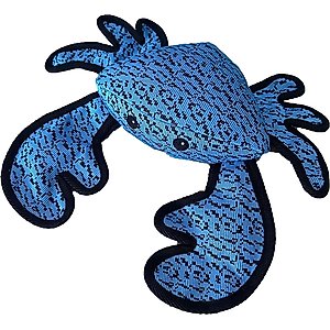 Petlou Farmhouse Crab Squeaky Plush Dog Toy, Blue, 12-in