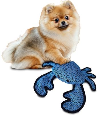 Show full view: Petlou Farmhouse Crab Squeaky Plush Dog Toy, Blue, 12-in slide 2 of 5