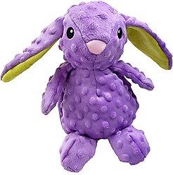 Petlou Dotty Friends Rabbit Squeaky Plush Dog Toy, Purple, 12-in
