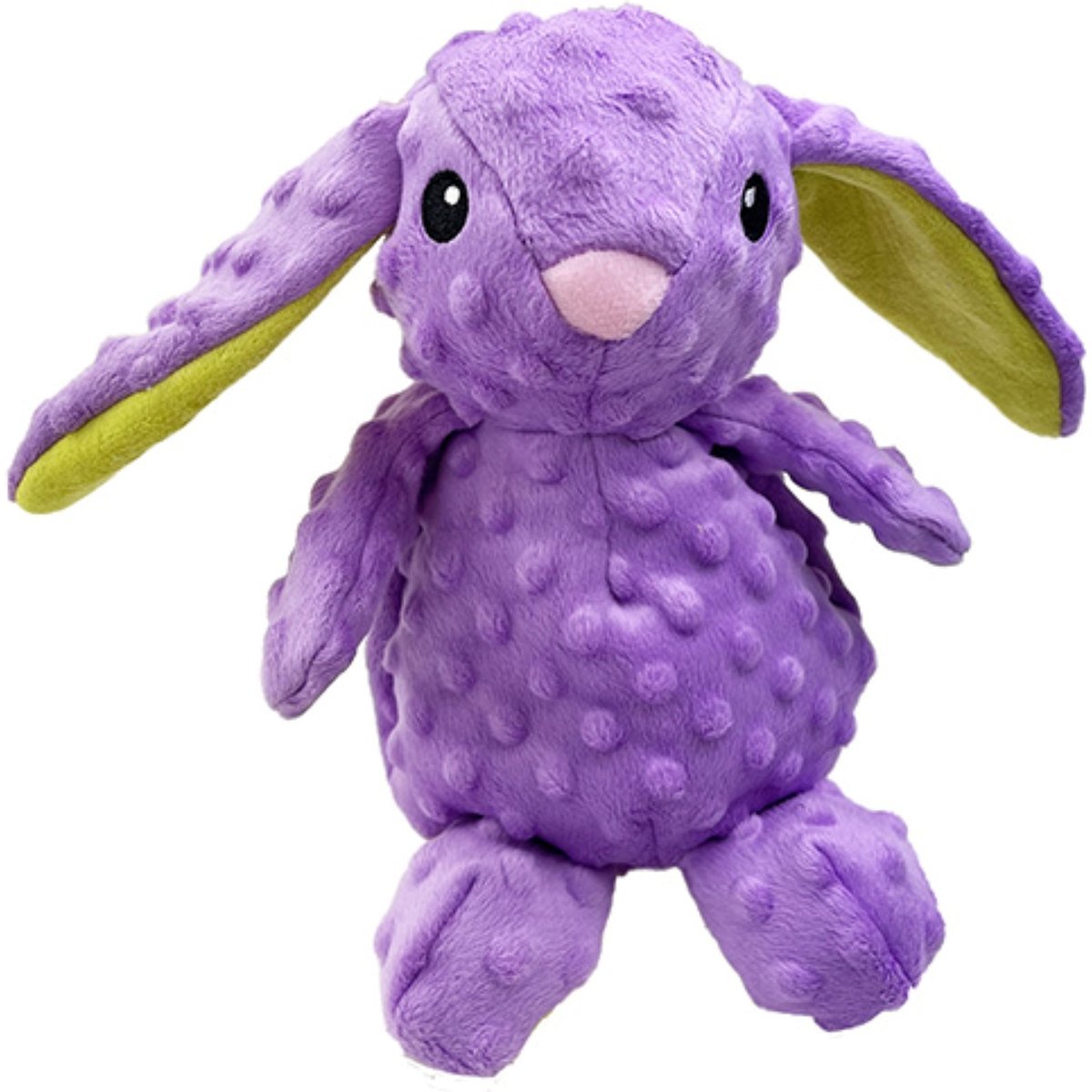 Petlou Dotty Friends Rabbit Squeaky Plush Dog Toy, Purple, 12-in