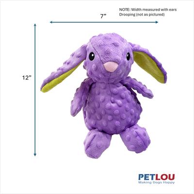 Show full view: Petlou Dotty Friends Rabbit Squeaky Plush Dog Toy, Purple, 12-in slide 3 of 5