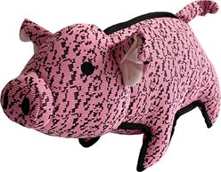 Petlou Farmhouse Pig Squeaky Plush Dog Toy, Pink, 11-in