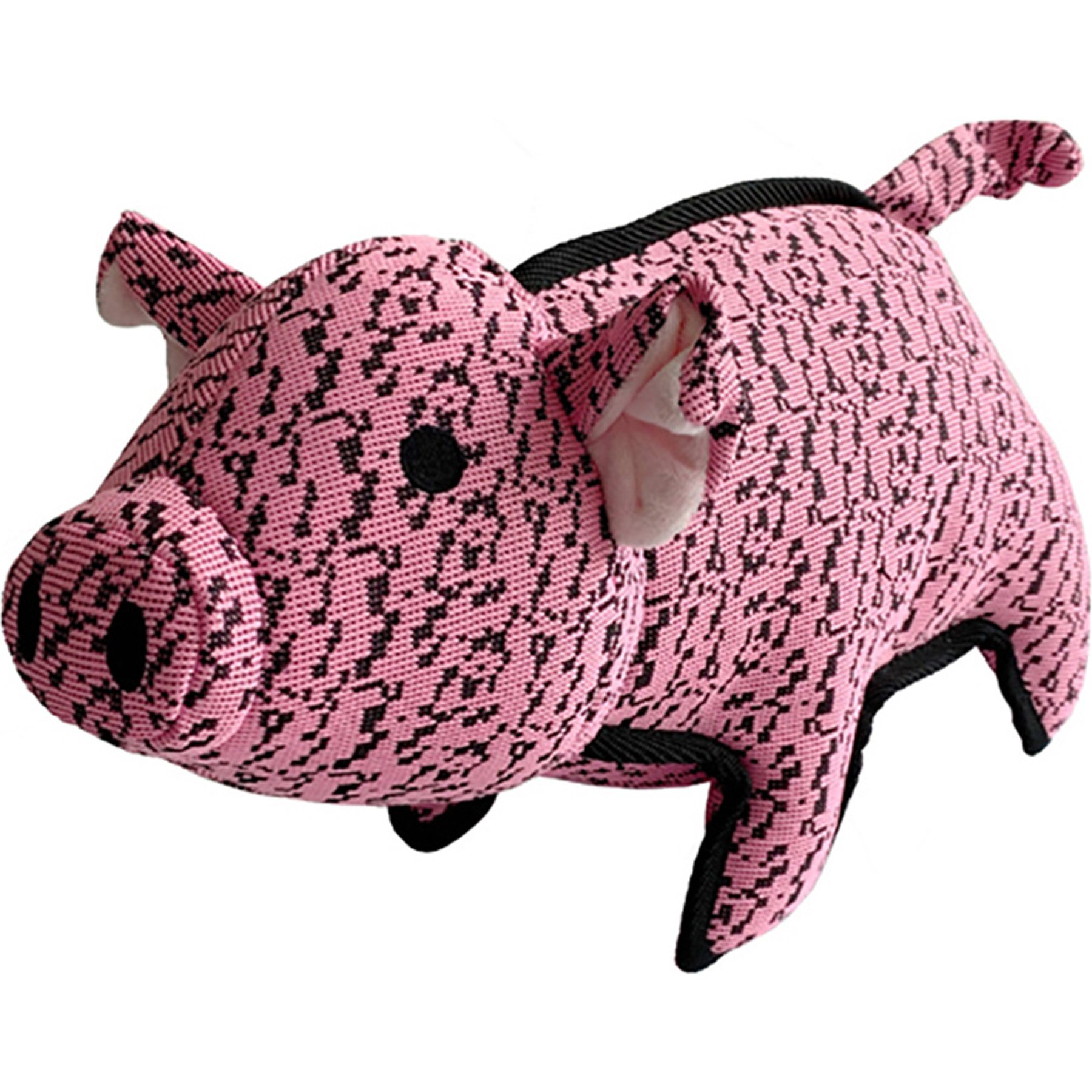 Petlou Farmhouse Pig Squeaky Plush Dog Toy, Pink, 11-in