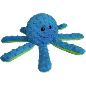 Petlou Dotty Friends Octopus Squeaky Plush Dog Toy, Blue, 10-in
