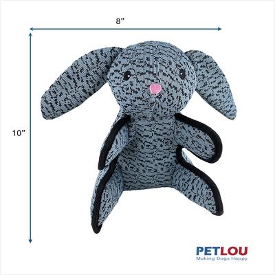Show full view: Petlou Farmhouse Rabbit Squeaky Plush Dog Toy, Blue, 10-in slide 3 of 5