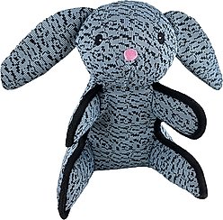 Petlou Farmhouse Rabbit Squeaky Plush Dog Toy, Blue, 10-in