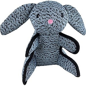 Petlou Farmhouse Rabbit Squeaky Plush Dog Toy, Blue, 10-in