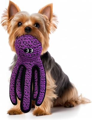 Show full view: Petlou Farmhouse Octopus Squeaky Plush Dog Toy, Purple, 11-in slide 2 of 5
