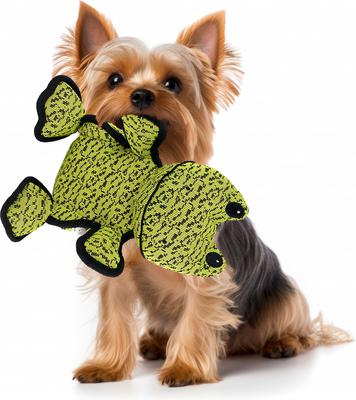 Show full view: Petlou Farmhouse Frog Squeaky Plush Dog Toy, Green, 10-in slide 2 of 6