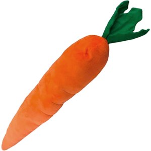 Petlou Carrot Squeaky Plush Dog Toy, Orange, 29-in