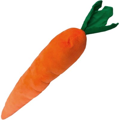 Petlou Petlou Carrot Squeaky Plush Dog Toy, Orange, 29-in