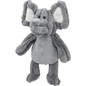 Petlou Zoo Friends Elephant Squeaky Plush Dog Toy, Grey, 16-in