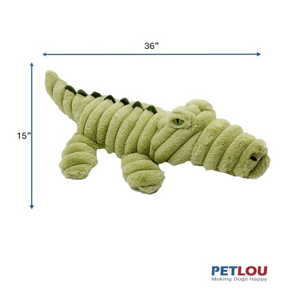 Petlou Zoo Friends Alligator Squeaky Plush Dog Toy