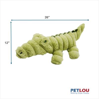 Show full view: Petlou Zoo Friends Alligator Squeaky Plush Dog Toy, Green, 26-in slide 3 of 6