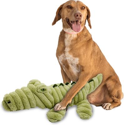 Show full view: Petlou Zoo Friends Alligator Squeaky Plush Dog Toy, Green, 26-in slide 2 of 6