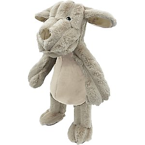 Petlou Farm Friends Dog Squeaky Plush Dog Toy, Brown, 16-in