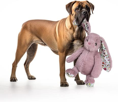 Show full view: Petlou Rabbit Squeaky Plush Dog Toy, Mauve, 15-in slide 2 of 6