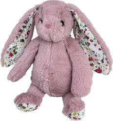Petlou Rabbit Squeaky Plush Dog Toy, Mauve, 15-in