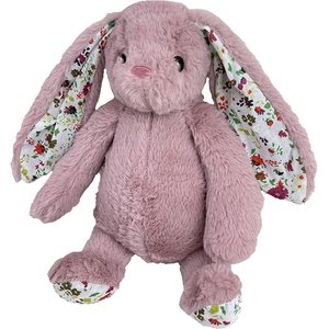 Petlou Rabbit Squeaky Plush Dog Toy, Mauve, 15-in