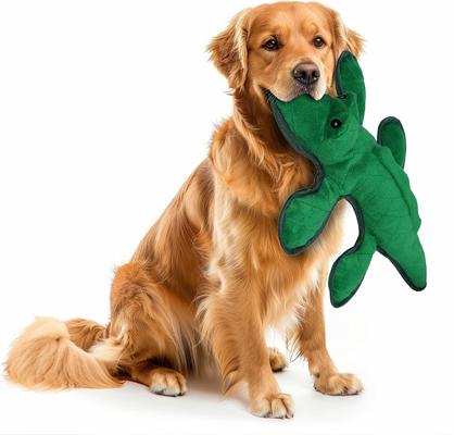 Show full view: Petlou Bite Me Alligator Squeaky Plush Dog Toy, Green, 19-in slide 2 of 6