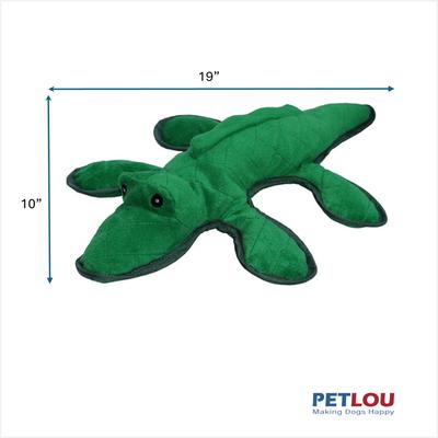 Show full view: Petlou Bite Me Alligator Squeaky Plush Dog Toy, Green, 19-in slide 3 of 6
