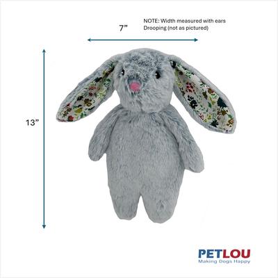 Show full view: Petlou Floppy Rabbit Squeaky Plush Dog Toy, Blue, 13-in slide 3 of 5