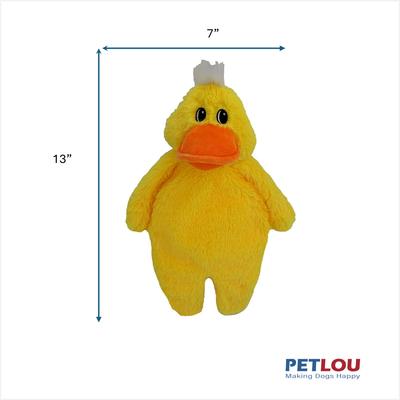 Show full view: Petlou Floppy Duck Squeaky Plush Dog Toy, Yellow, 13-in slide 4 of 6