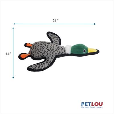 Show full view: Petlou Farmhouse Mallard Duck Squeaky Plush Dog Toy, Grey, 21-in slide 4 of 7