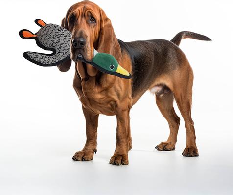 Show full view: Petlou Farmhouse Mallard Duck Squeaky Plush Dog Toy, Grey, 13-in slide 2 of 6