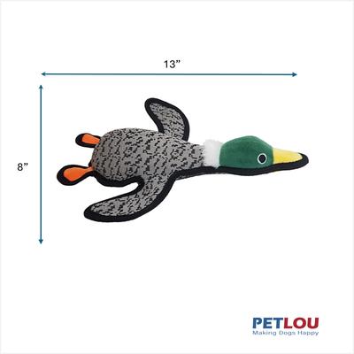 Show full view: Petlou Farmhouse Mallard Duck Squeaky Plush Dog Toy, Grey, 13-in slide 3 of 6