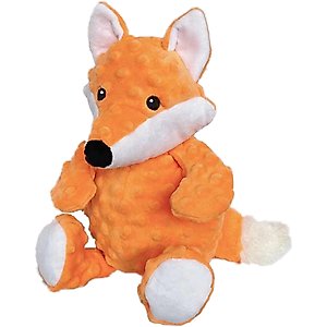 Petlou Dotty Friends Fox Squeaky Plush Dog Toy, Orange, 12-in