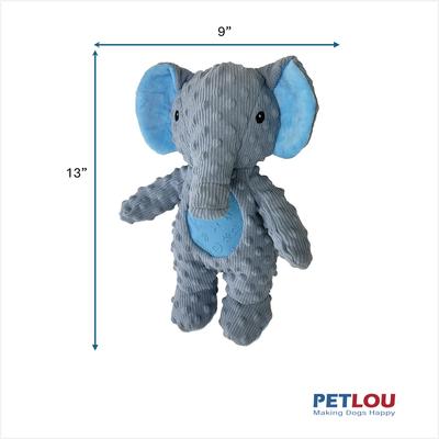 Show full view: Petlou Dotty Friends 3.0 Elephant Squeaky Plush Dog Toy, Grey, 13-in slide 3 of 5