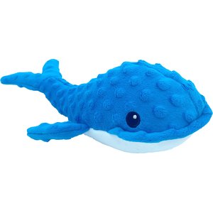 Petlou Dotty Friends Whale Squeaky Plush Dog Toy, Blue, 12-in