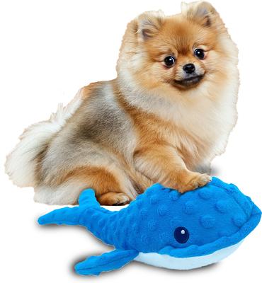 Show full view: Petlou Dotty Friends Whale Squeaky Plush Dog Toy, Blue, 12-in slide 2 of 5