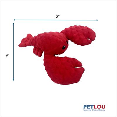 Show full view: Petlou Dotty Friends Lobster Squeaky Plush Dog Toy, Red, 12-in slide 3 of 6