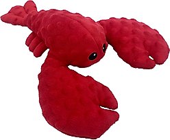 Petlou Dotty Friends Lobster Squeaky Plush Dog Toy, Red, 12-in