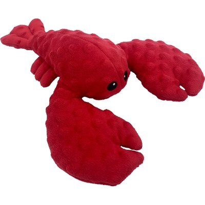 Petlou Petlou Dotty Friends Lobster Squeaky Plush Dog Toy, Red, 12-in