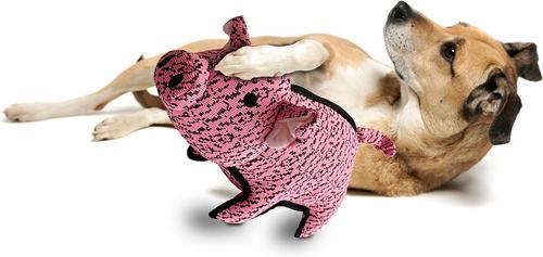 Show full view: Petlou Farmhouse Pig Squeaky Plush Dog Toy, Pink, 13-in slide 3 of 7