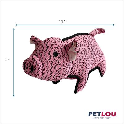 Show full view: Petlou Farmhouse Pig Squeaky Plush Dog Toy, Pink, 11-in slide 3 of 6