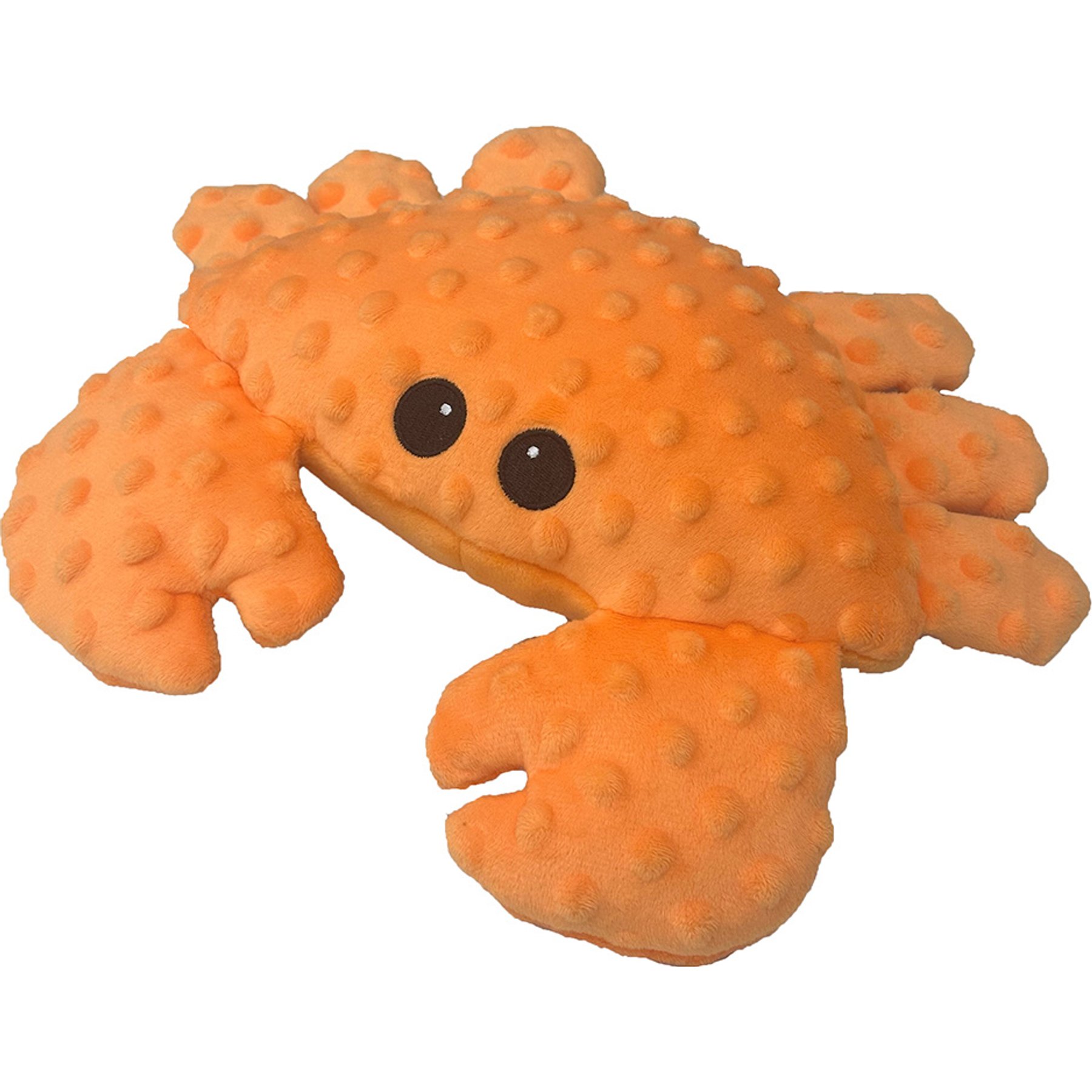 Petlou Dotty Friends Crab Squeaky Plush Dog Toy, Orange, 12-in