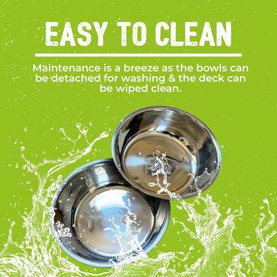 Show full view: Funky Flies Funky Fungi SkateBowls Stainless Steel Elevated Cat Bowls, 3-cup slide 6 of 10