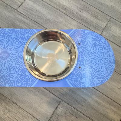 Show full view: Funky Flies Dream Catcher SkateBowls Stainless Steel Elevated Dog Bowls, 3-cup, Purple slide 6 of 11