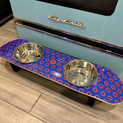 Show full view: Funky Flies Phunky Donuts SkateBowls Stainless Steel Elevated Cat Bowls, 3-cup slide 5 of 10