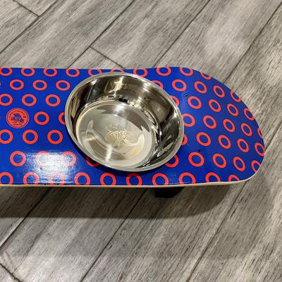 Show full view: Funky Flies Phunky Donuts SkateBowls Stainless Steel Elevated Dog Bowls, 3-cup slide 5 of 11