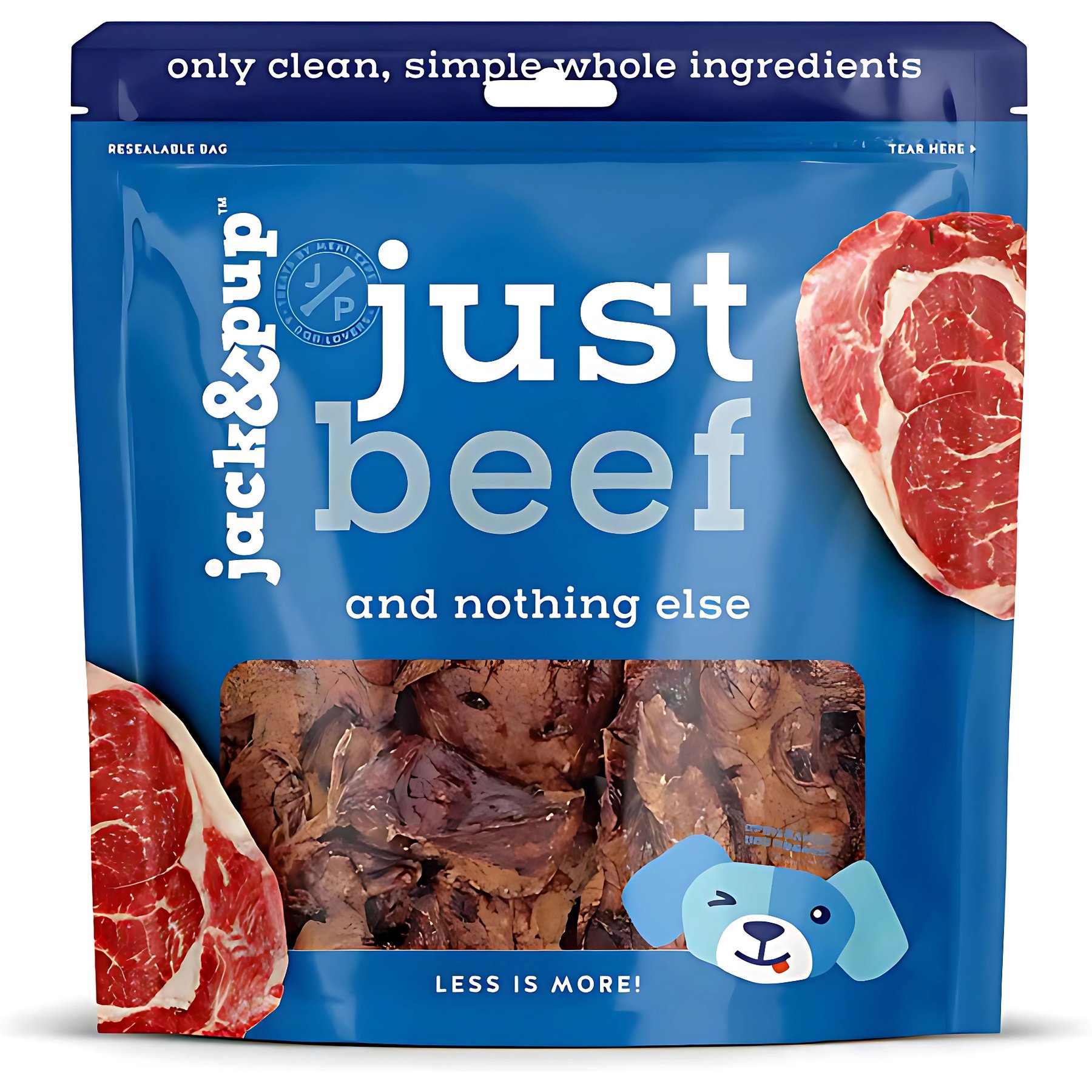 Jack & Pup Just Beef Lungs Natural Dog Chew Treats, 10-oz bag