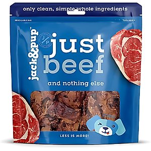 Jack & Pup Just Beef Lungs Natural Dog Chew Treats, 10-oz bag